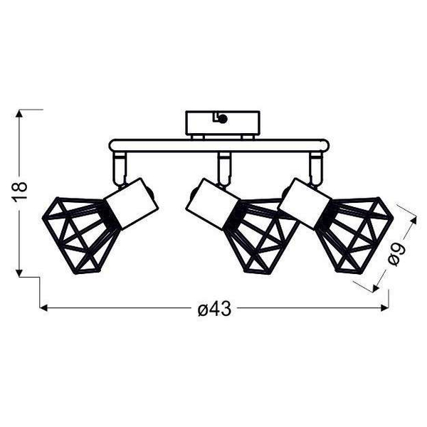 LAMPA sufitowa VERVE 98-60990 Candellux metalowa OPRAWA regulowane reflektorki druciane szare