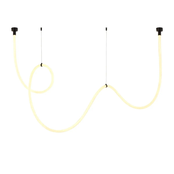 Lampa wisząca wąż ledowy SNAKE MD1021-4 black czarna metal PVC LED 60W 3000K 4M do jadalni
