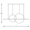 Ledowa lampa wisząca Cholet MD7358-2A-3GT Zumaline 34W 3000K ringi złote OUTLET