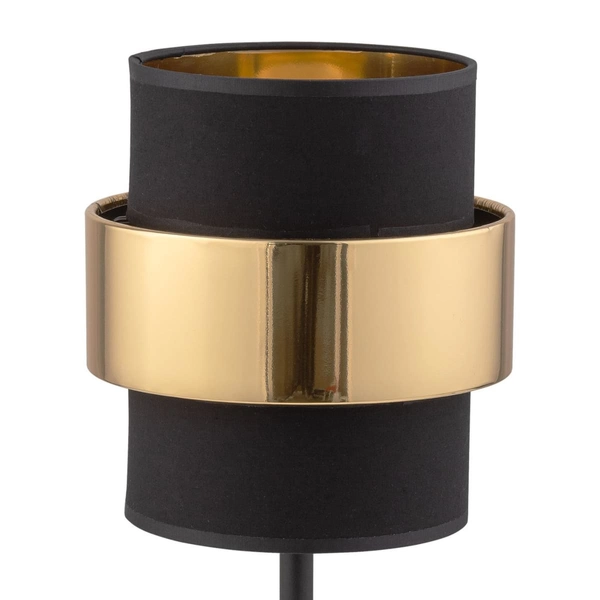 Lampka nocna glamour Calisto 4705 TK Lighting z tkaniny czarna złota