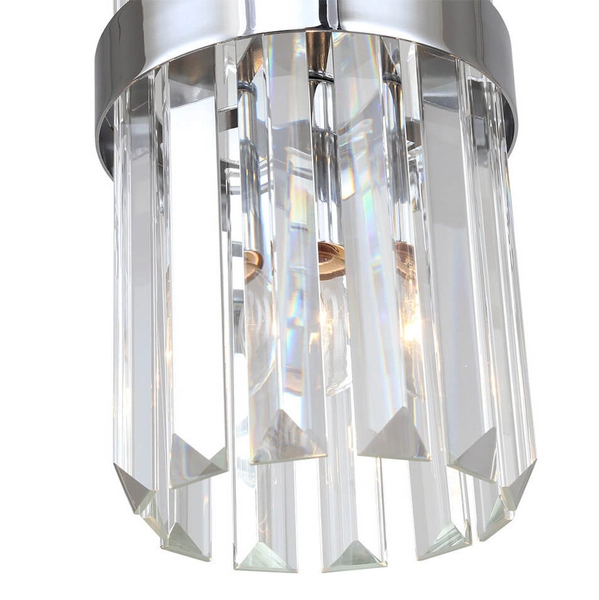 Wisząca lampa kryształowa Vetro LP-2910/1P CH glamour chrom przezroczysta