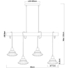 Prowansalska LAMPA wisząca JOWITA 54050-4H Globo metalowa OPRAWA zwis shabby biały czarny