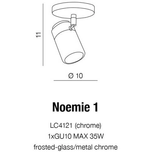 Łazienkowa lampa sufitowa Noemie nowoczesny downlight chrom