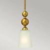 LAMPA wisząca HK-ZELDA-P-A-VS Elstead HINKLEY zwis szklana OPRAWA retro ZWIS podłużny mosiądz biały