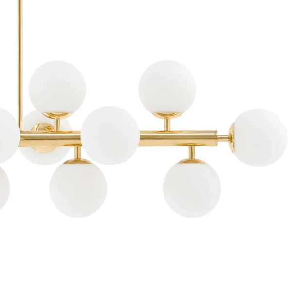 Modernistyczna LAMPA wisząca CUMULUS 10752145 Kaspa metalowa OPRAWA szklane kule balls ZWIS molekuły złote białe