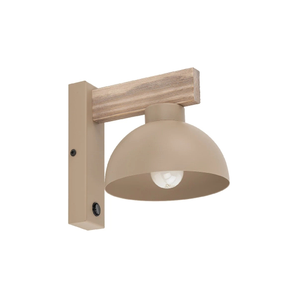 Skandynawska nocna lampa Oslo Sabia 11009 drewniana brązowy