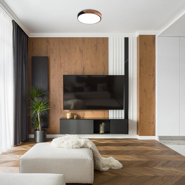 Okrągła LAMPA sufitowa MAPLE 3528 Rabalux ekologiczny plafon LED 24W 4000K do salonu drewno