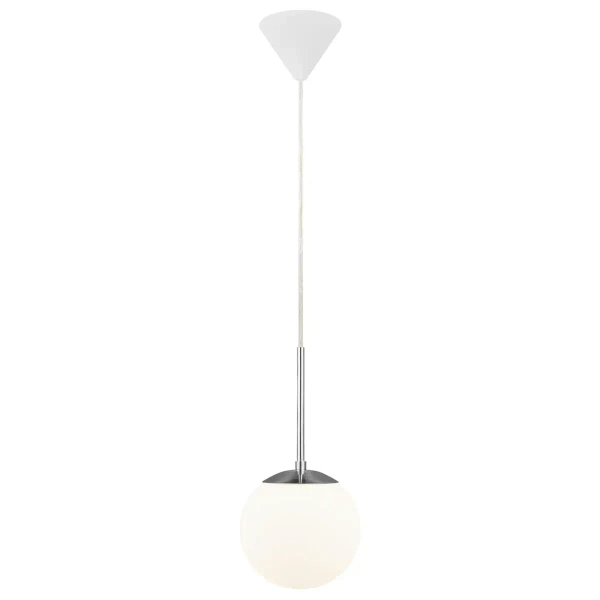 Kulista lampa wisząca do salonu CAFE 39553001 szklana biały srebrny