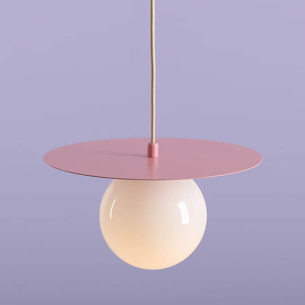 Zwisająca lampa kulista Loop 1125G18_S Aldex szklana różowa