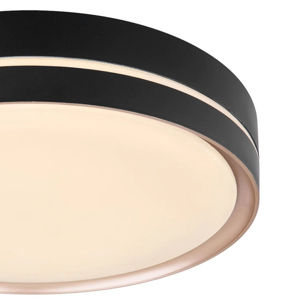 Nowoczesna LAMPA sufitowa MANNI 41759-24 Globo okrągły plafon LED 24W 2700K - 6500K z pilotem czarny