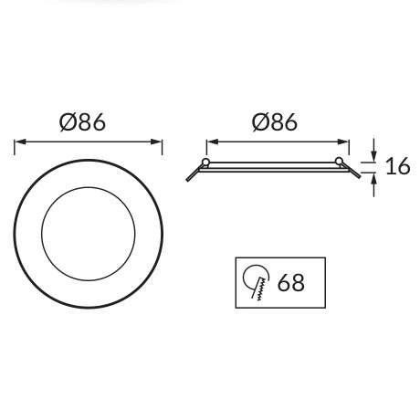 Wpuszczana LAMPA sufitowa SLIM IRON LED 3W 4000K 03535 Ideus podtynkowa OPRAWA oczko do zabudowy białe