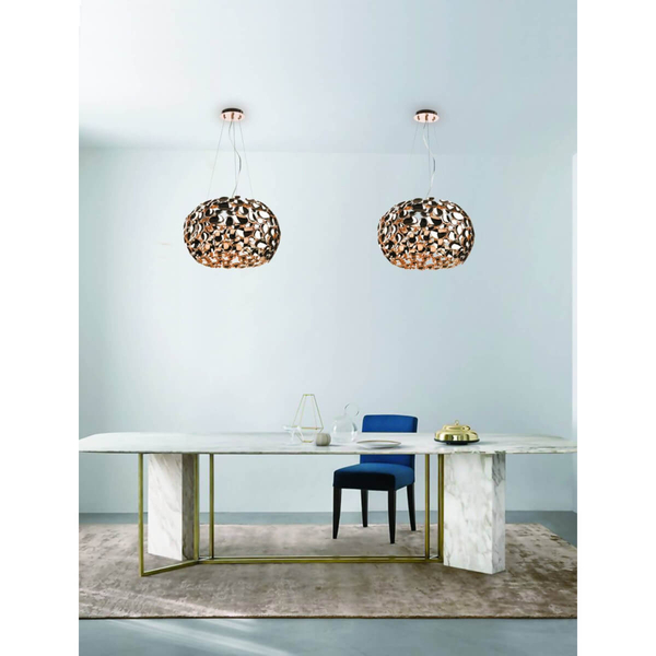 Złota lampa wisząca Carera glamour kula ball do salonu
