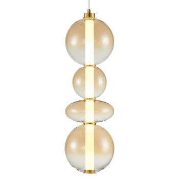 Salonowa lampa wisząca DAPHNE ML0346 LED 36W 3000K bursztynowa złota