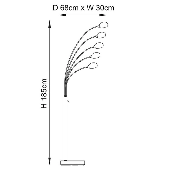 Łukowa lampa podłogowa Jaspa 76568 LED 5,5W 3000K srebrny biały