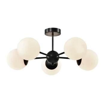 Molekułowa sufitowa lampa CALARI biała czarna 35-37466 5xE14 kulista