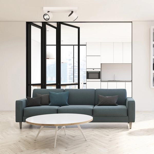 Plafon LAMPA sufitowa BONIVA SPL-2854-2B-WH Italux metalowa OPRAWA regulowane LED 10W 3000K reflektorki na listwie białe czarne