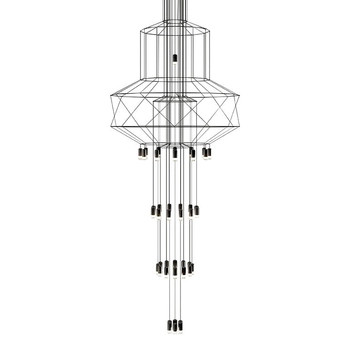 Czarna lampa wisząca Flusso MD21352-43-1500 King Home LED 129W 3000K nowoczesne tuby do jadalni