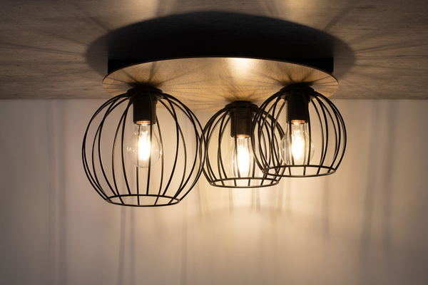 Lampa sufitowa Cyber 32356 druciak do przedpokoju czarny drewno