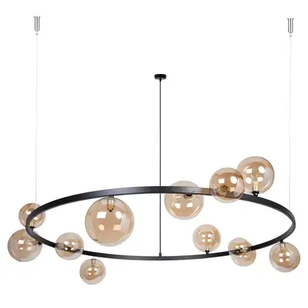 Wisząca lampa do salonu Bolero 41324 molekuły złote bursztynowe czarne