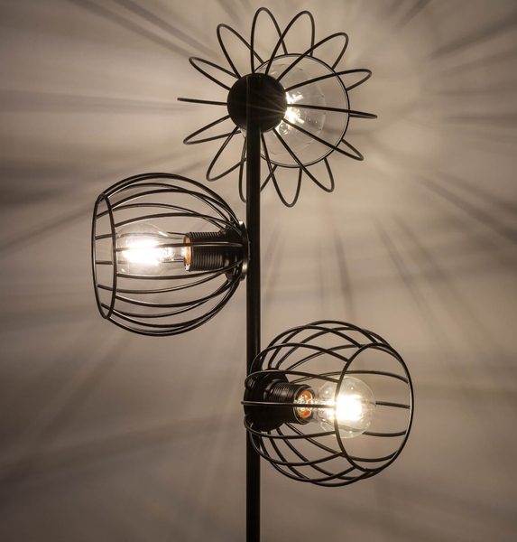 Stojąca lampa loft Madam 32375 podłogowy druciak czarny do salonu