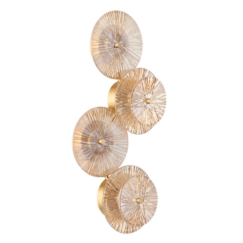 Szklana lampa ścienna glamour LUXIO ST-3315-4 gold Step LED 24W 3000K złota