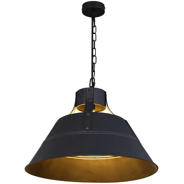 Industrialna LAMPA wisząca GÜNTHER 15366S Globo retro OPRAWA metalowy ZWIS loftowy czarny