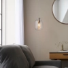 Szklana lampa wisząca Lyra 106923 do jadalni mosiądz przezroczysta