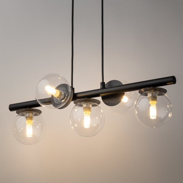 Lampa wisząca Avola 40791 Sigma bubble do jadalni czarna transparentna