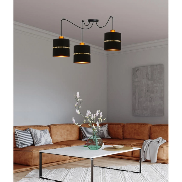 Lampa wisząca Assam 33-17772 Candellux regulowana czarna złota