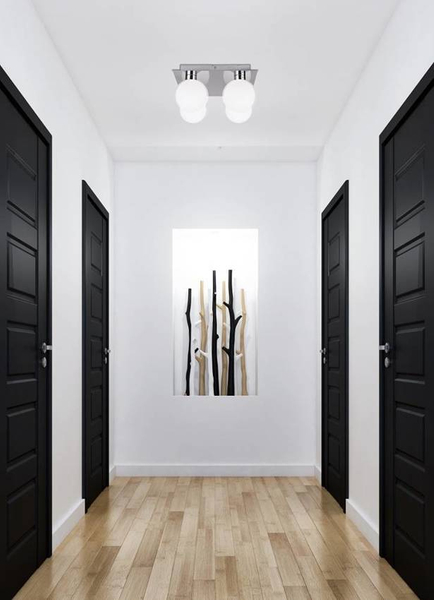 Plafon kwadratowy Oden 98-03256 Candellux balls chrom biały