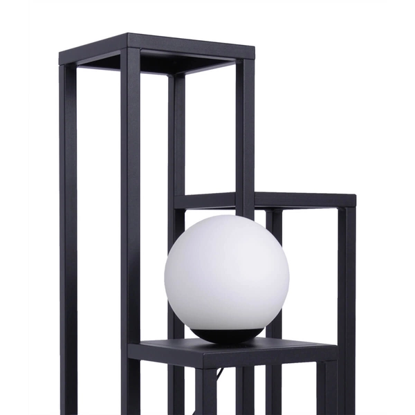 Stojak na kwiaty Kaja Home KS-17 z punktem świetlnym kwietnik czarny