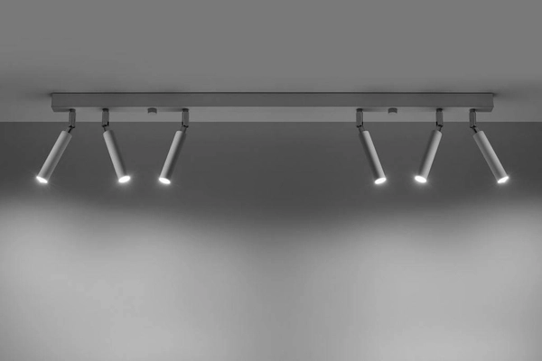 Sufitowa LAMPA regulowana SL.0906 plafon OPRAWA metalowa tuby industrialne białe