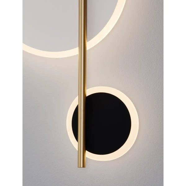 Okrągła lampa ścienna DILVERO LE45489 LED 12W 2700-4000K czarna złota