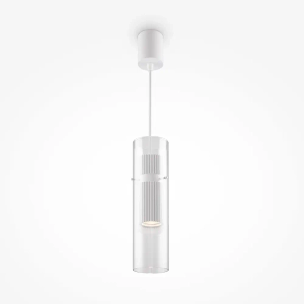 Szklana wisząca lampa tubka Dynamics MOD326PL-01W biała