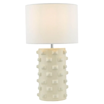 Abażurowa lampa na stół Georgina GEO422 ceramiczna tuba biały