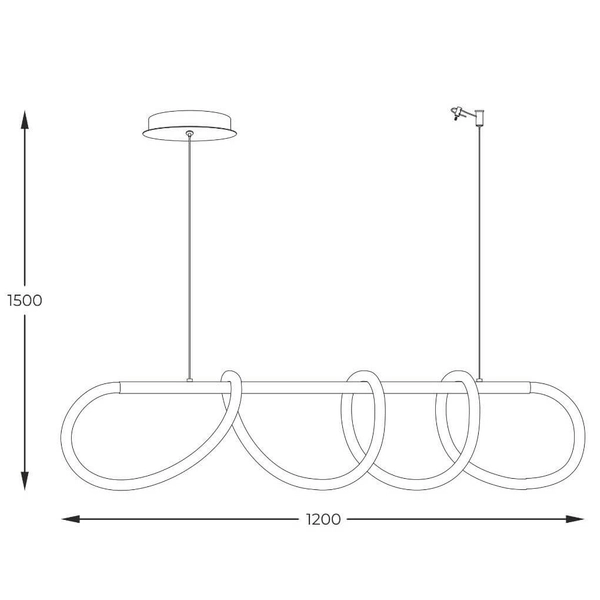 Wisząca Lampa ledowa Balbo 20006PM-BK 45W 3000K-6000K metalowa czarna