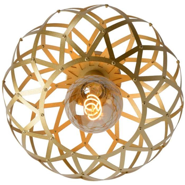 Industrialna LAMPA sufitowa WOLFRAM 21117/30/02 Lucide metalowa OPRAWA klatka mosiądz