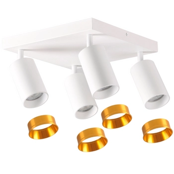 Sufitowa lampa Maribel 321237 Polux reflektorowa tuby białe złote