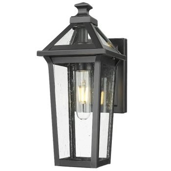 Ścienny kinkiet latarnia Zurich W01609BK Cosmolight szklany IP23 czarny