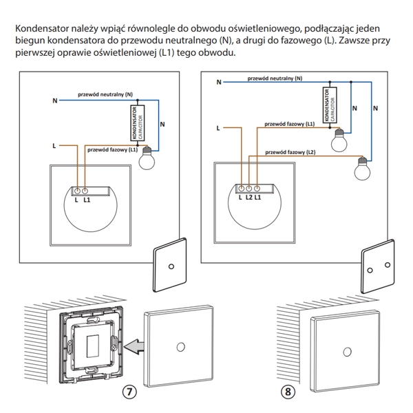 Pojedynczy włącznik z kondensatorem 314338 Smart Wifi dotykowy biały