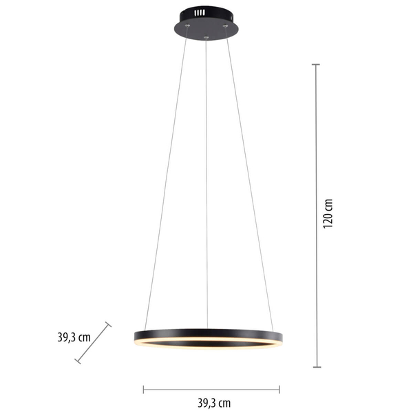 Wisząca lampa RITUS 15393-13 Just Light LED 23,5W 3000K ring antracyt