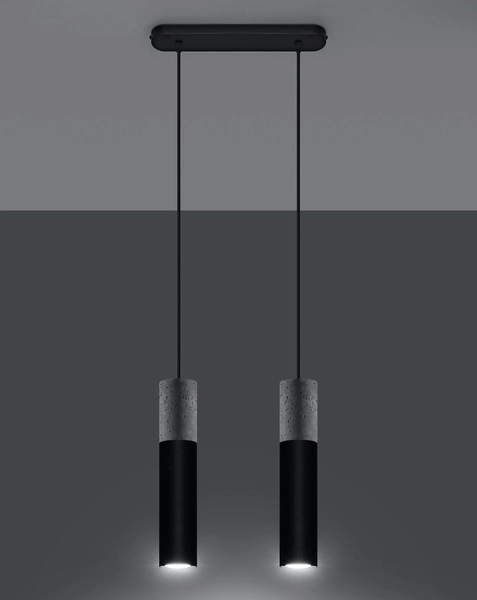 Wisząca LAMPA skandynawska SL.0651 metalowa OPRAWA zwis tuby beton czarne