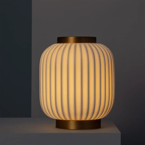 Porcelanowa lampa stołowa Porcellado ABR-LSPP-E14 Abruzzo biały złoty