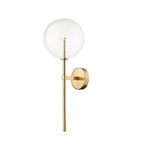 Ścienny szklany kinkiet MILAN W0606-01A-2GAC do salonu kule złoty