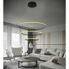 LAMPA wisząca SLIM/000024/3000/B MDECO okrągła OPRAWA biurowy ZWIS LED 125W 3000K ring czarny