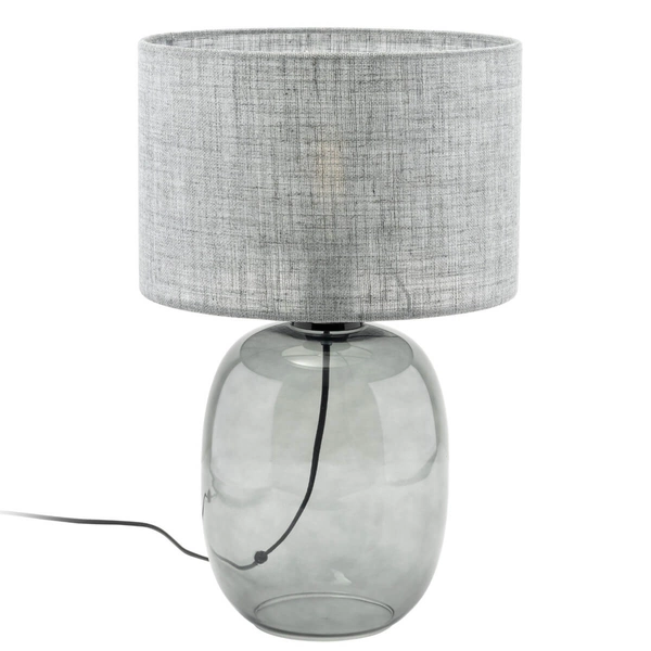 Stolikowa lampka Melody 5987 z abażurem boho grafitowa szara