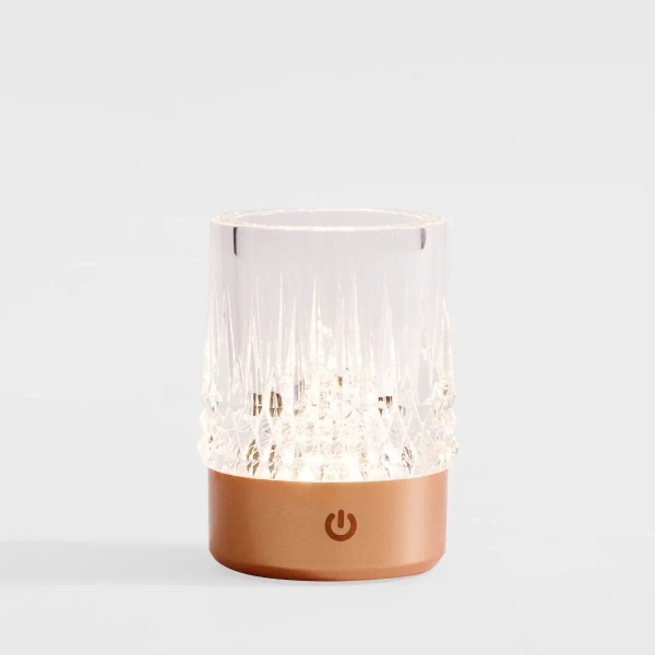 Tarasowa lampa stołowa CRYSTAL NHTD-N08-RG LED 1W 3000K IP44 różowe złoto