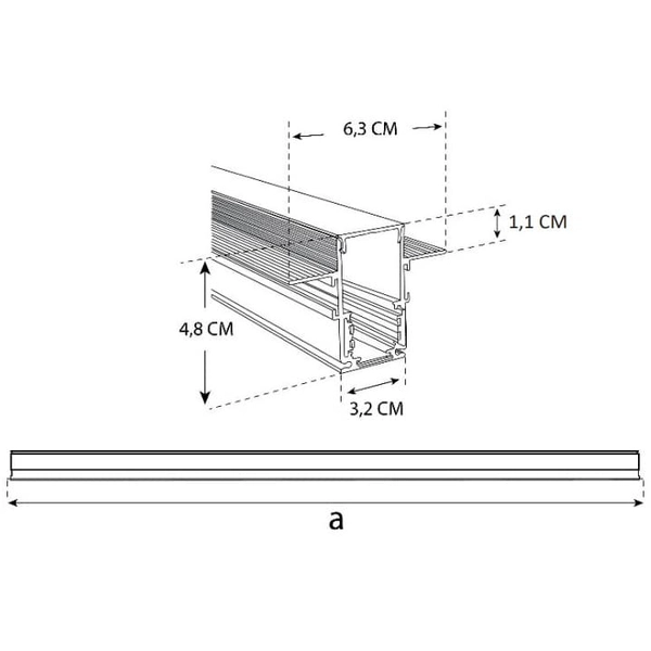 Szynoprzewód magnetyczny 3-fazowy 455 Domeno LED podtynkowy czarny