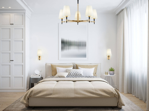 Lampa wisząca z kloszami Zaragoza H001CL-05BS metalowa mosiądz