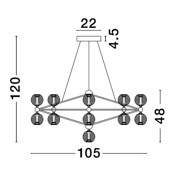 Modernistyczna lampa wisząca BOYA LE42740 LED 78W 3200K do holu czarna